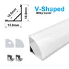 Lighting Accessories V /U Shape LED Aluminum Channel System with Milky Cover End Caps and Mounting Clips Aluminum Profile for LED Strip Light Crestech168 Now