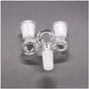 Smoking Pipes One Turn Two Drop Down Adapter For Bong Hookahs Reclaimer Male To Female 14Mm/18Mm Glass Dropdown Oil Rigs Adapters De Dhzeh