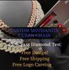 Custom Hip Hop Jewelry Iced Out 14mm 925 Sterling with Prong Setting Vvs Lab Moissanite Cuban Link Chain Necklace for Man