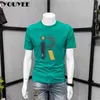 T-shirt da uomo Estate New Light Luxury T-shirt a maniche corte T-shirt da uomo in cotone mercerizzato Slim Tshirt da uomo Girocollo Abbigliamento moda per uomo Z0221