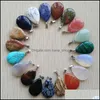 Charms Natural Stone Water Drop Tigers Eye Rose Quartz Opal Pendant Pendants Chakras Gem Fit Earrings Necklace Making Delivery Jewel Dhras