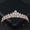 Tiaras Gold Color Crystal Rhinestone Crown Tiara For Women Bride Luxury Prom Party Diadem Wedding Bridal Hair Accessories Jewelry Crown Z0220