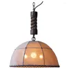 Hängslampor American Country Style Restaurant Iron Art Loft Retro Hanging Lights Creative Study Bar Cafe Linen Vintage Lamp