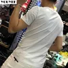 メンズTシャツTシャツTシャツメンズタイガーヘッドラインストーントップトレンドヘビークラフトスリムラウンドネック高品質のマーセル化綿半袖男性トップZ0221