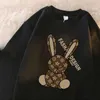 T-shirts masculins Marque de luxe d'été hommes T-shirt Coton Femmes Classic Print Tshirt Rabbit surdimensionné à manches courtes surdimension