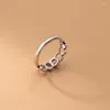 Cluster Ringe Kreis Silber 925 Schmuck für Frauen 2023 Roségold Farbe Geometrie Weiblicher Ring Trend Engagement am Finger verstellbar Mädchen Geschenk