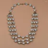 Choker Long Crystal Chain Flower Necklace Multi Layer Statement Vintage Chunky för kvinnor Bohemiska party smycken