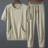 Tracksuits voor heren mannen Casual Sweatsuits Plus size actieve joggingpakken zomer grote zakken tracksuit korte 2-delige 2-delige t-shirts shorts sets voor