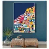 Toile murale color￩e Architecture architecture art amalfi c￴te affiche d￩cor voyageur cadeau positano italie imprime