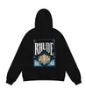 Nya män hoodies rhude hooded män kvinnor designer mode populära brev trycker pullover vinter tröjor0g4z