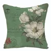 Подушка 18 "винтажное цветочное печать льняной шейки для дивана крышка дома декоративная для стула в офис