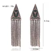 Dangle Boucles D'oreilles Élégant Bronze Triangulaire Rivets Égyptien Turc Pyramide En Alliage De Métal Chaîne À Franges Antique Bijoux Pour Dames Aretes