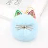 Porte-clés Oreilles colorées Mignon Chat Chaton Boule De Fourrure Porte-clés Filles Chat Étoile Sac À Main Voiture Bricolage Porte-clés Accessoires Llaveros Para Mujer J230222