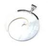 Pendentif colliers coquille naturelle mode grande forme ronde breloques pour faire des femmes bijoux à bricoler soi-même collier cadeau 50x50mm