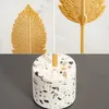 Dekorativa föremål Nordiska guld Ginkgo Leaf Crafts Löv skulptur Luxury vardagsrum Dekor Hemdekoration Tillbehör Office Desktop Ornament 230221