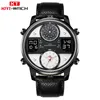 Polshorloges Kat-Wach Heren Business Watches Chronograph Analog Quartz Watch Date Luminous Hands Waterdichte siliconen rubberen band pols