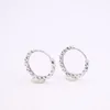 Hoop Earrings Arrival Pure 18K White Gold Woman Luck Full Star 0.8-0.9g 12mmW Gift