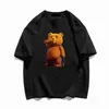 メンズTシャツサマーメンコットンTシャツかわいいベアプリントTシャツアニメハラジュクヴィンテージ特大のグラフィックウィメンティーユニセックストップ無料配送Z0221