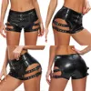 Women's Short Sexy Faux Leather black Girl High waist Beach YF049838 230220