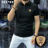 Camisetas de camisetas masculinas de cor sólida de cor sólida Camiseta polo casual Decoram Candy Color Bright Macho Polo de lapela Tops de alta qualidade Cloth Man Roupas Z0221