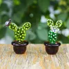 Dekorativa föremål Figurer Handgjorda Murano Glass Cactus Ornaments Desktop Craft Adornment Creative Colorful Cute Miniature Plant for Home Decor 230221