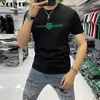 Men's T-Shirts Short Sleeved Tshirt Men's 2022 New Trend Slim Breathable Embroidery Casual Round Neck Tees Clothes Male Fashion Designer 6xl Z0221