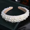 Tiaras Silver Color Pearl Hairband Band Tiara Femmes Korea Elegant Hair Hoop Ornement Bridal Wedding Hair Accessoires de bijoux Bande de bijoux Z0220