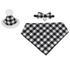 Abbigliamento per cani Bandana natalizia Cappello Papillon Set Scozzese Sciarpa per animali domestici Bavaglini triangolari Accessori per cani Animali domestici (bianco)