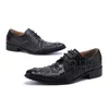 Noir Pierre Motif Bureau D'affaires Hommes Oxford Chaussures En Cuir Véritable Brogue Chaussures À Lacets Chaussures Formelles Chaussures