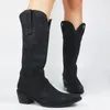 BOTAS 2023 Moda de outono da primavera Mids Calf Ponto de salto quadrado de toe Big Size 43 Plataform Slip no Western Border