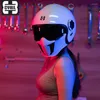 Helmets de motocicleta Cyril Combinación de casco multipropósito Hombres y mujeres de cuatro usos blancos medio llenos