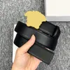 Fashion cinturon black man woman designer belt gold sliver plated smooth buckle black leather belt five hole 4cm width multisize fashionable luxury belts