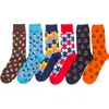 Erkek çorap 10 çift/lot renkli pamuklu pamuk uzun mutlu komik desinger toptan kişiselleştirilmiş yapboz severler