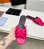 Summer Luxury Sandals Designer Women Flip Flops Slipper Fashion ￤kta l￤der Slides Metal Chain Ladies Casual Shoes 35-43