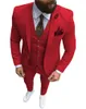 Men's Suits Groom Tuxedos For Wedding 3 Pcs Custom Gentlemen Men Set Jacket Gold Vest With Pants American Style Fashion