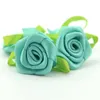 Dekorativa blommor kransar 20st 3cm satin band Artificial Silk Rose Flower Heads For Wedding Decoration Handgjorda DIY Present Box Craft Scrapbooking T230217