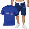 Hommes Set Designer Survêtements Homme Casual Lettre Imprimer Sportswear Mode À Manches Courtes Fitness Costume De Sport T-shirt Et Shorts Ensembles Hommes Survêtement