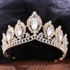 Tiaras Diezi Baroque 고급 푸른 블루 크리스탈 티아라 크라운 공주 여왕 녹색 빨간색 라인 스톤 티아라 웨딩 파티 헤어 액세서리 헤드 드레스 Z0220