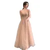 Partykleider Champagner Brautjungfer Fee Temperament Schwester Gruppenkleid Rock einfach bestickt Perle lang 230221