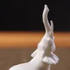 装飾的なオブジェクト図形中国白い象ブラン・ド・チャインのアートワークDehua Ceramic Handicraft Mini Animal Figurine Art Collections Neo Chinese Decor 230221