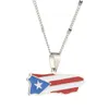 Hänge halsband rostfritt stål emalj Puerto rico karta halsband för kvinnor män ricans kedja smycken droppleverans hänge dhqr7