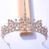 Tiaras Crystal Rhinestone Tiaras och Crowns Bridal Wedding Hair Accessories Silver Color Gold Women Fashion Head Jewelry Diadems Z0220