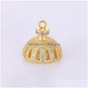 السحر أزياء المجوهرات الساطعة Zircon Crown العائمة لصنع موصلات DIY Micro Pave Bijoux Berloques Drop Droviour 202 DHOF2