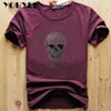 T-shirts pour hommes T-shirt à manches courtes pour hommes Skull Diamond Pattern Design Hip Hop Street Style Cool Handsome Men Tees Casual Cotton Top Clothing Z0221