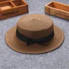 Весна лето детские плоские соломенная шляпа маленькие края топ -шляпы для мальчиков девочки девочки Детские пляжные шапки для женщин мужчина солнцезащитные кепки