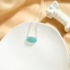 Pendant Necklaces Uer Unique Geometric Gem Shape Resin Neckalce For Women Silver Color Alloy Chain Necklace Fashion Jewelry Wholesale