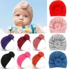 Hårtillbehör Född småbarn barn Baby Boy Girl Turban Knot Cotton Beanie Hat Winter Warm Cap