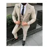 Men's Suits Groom Tuxedos For Wedding 3 Pcs Custom Gentlemen Men Set Jacket Gold Vest With Pants American Style Fashion