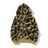 Designer-Kapuzenpullover für Herren und Damen, beliebtes Hai-Muster, Sportbekleidung, Camouflage-Kapuzenpullover mit Reißverschluss und Affenmotiv, hochwertige Jacke, Größe S-XXXL