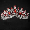 Tiaras Barock Luxus Silber Farbe Grün Kristall Braut Kronen Tiara Strass Diadem Tiaras für Braut Stirnbänder Hochzeit Zubehör Z0220